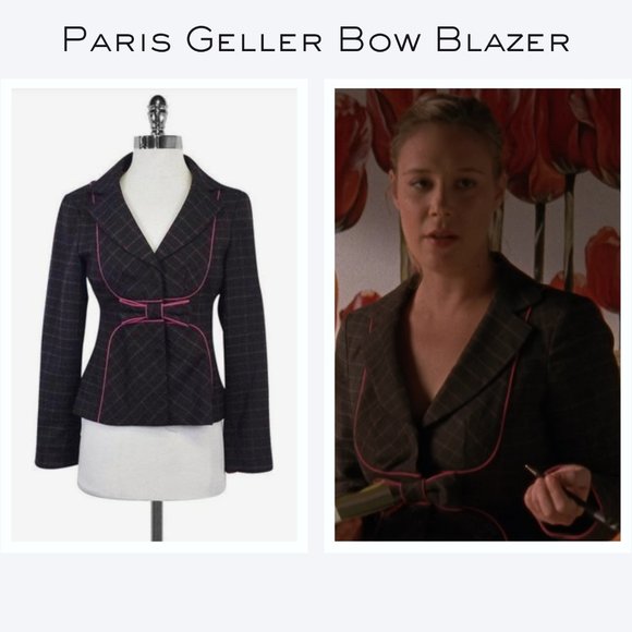 Brown and Pink Bow Blazer ASO Paris Geller - Picture 1 of 7